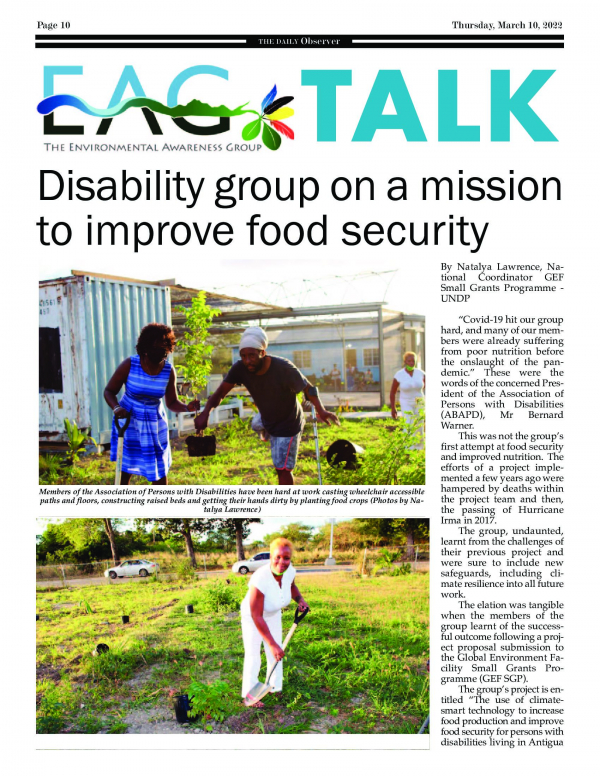 Group of persons with disabilities on a mission to improve food security