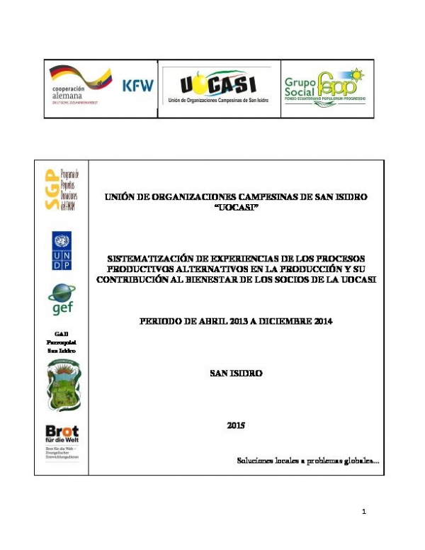 Evaluation of project UOCASI - SGP Ecuador