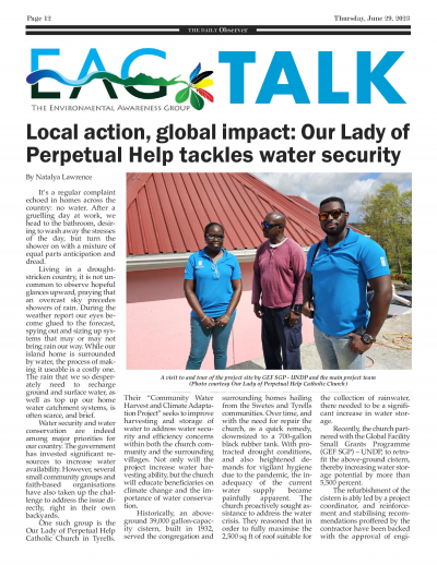 Local action, global impact: Our Lady of Perpetual Help tackles water security