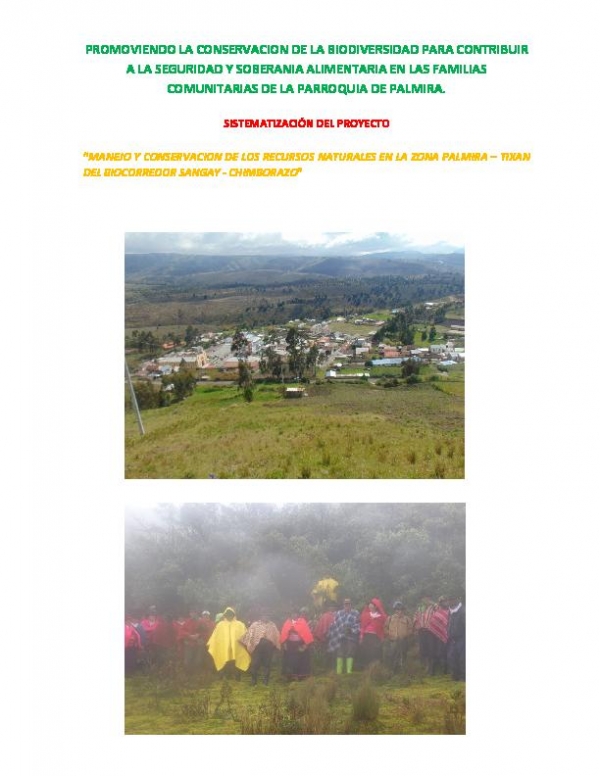 Evaluation of project ATAPO - SGP Ecuador